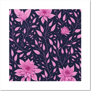 pink floral pattern design Posters and Art